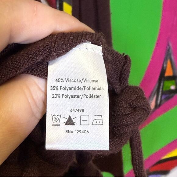 Venus, Brown Turtleneck Sweater with Braided Fringe. Size Medium. Excellent cond - Picture 5 of 7